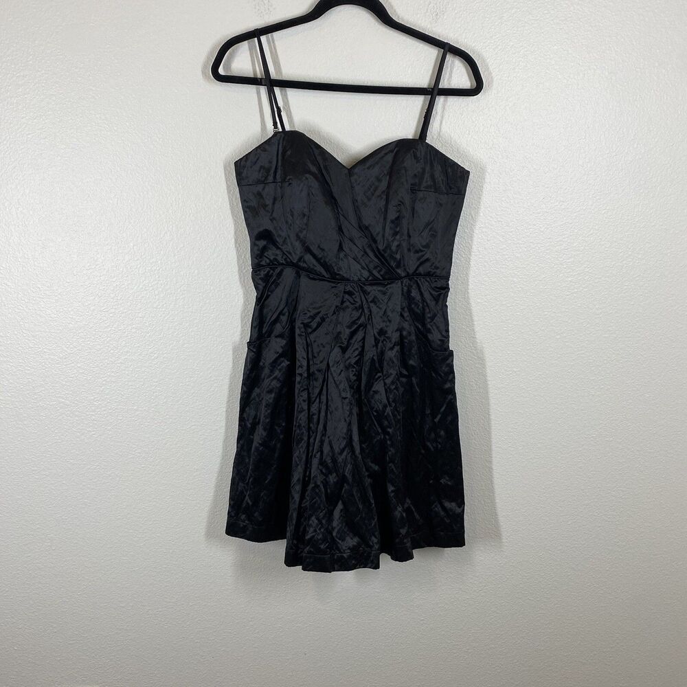 Frock by Tracy Reese Y2K 90's Black Mini Dress Size 10 Grunge Skater Dark Fary